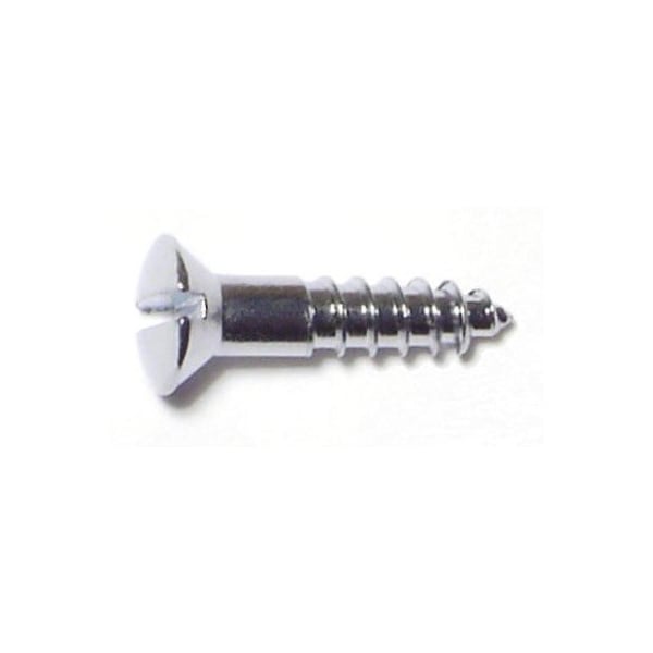 Midwest Fastener Wood Screw, #4, 1/2 in, Chrome Brass Oval Head Slotted Drive, 45 PK 61705 - main